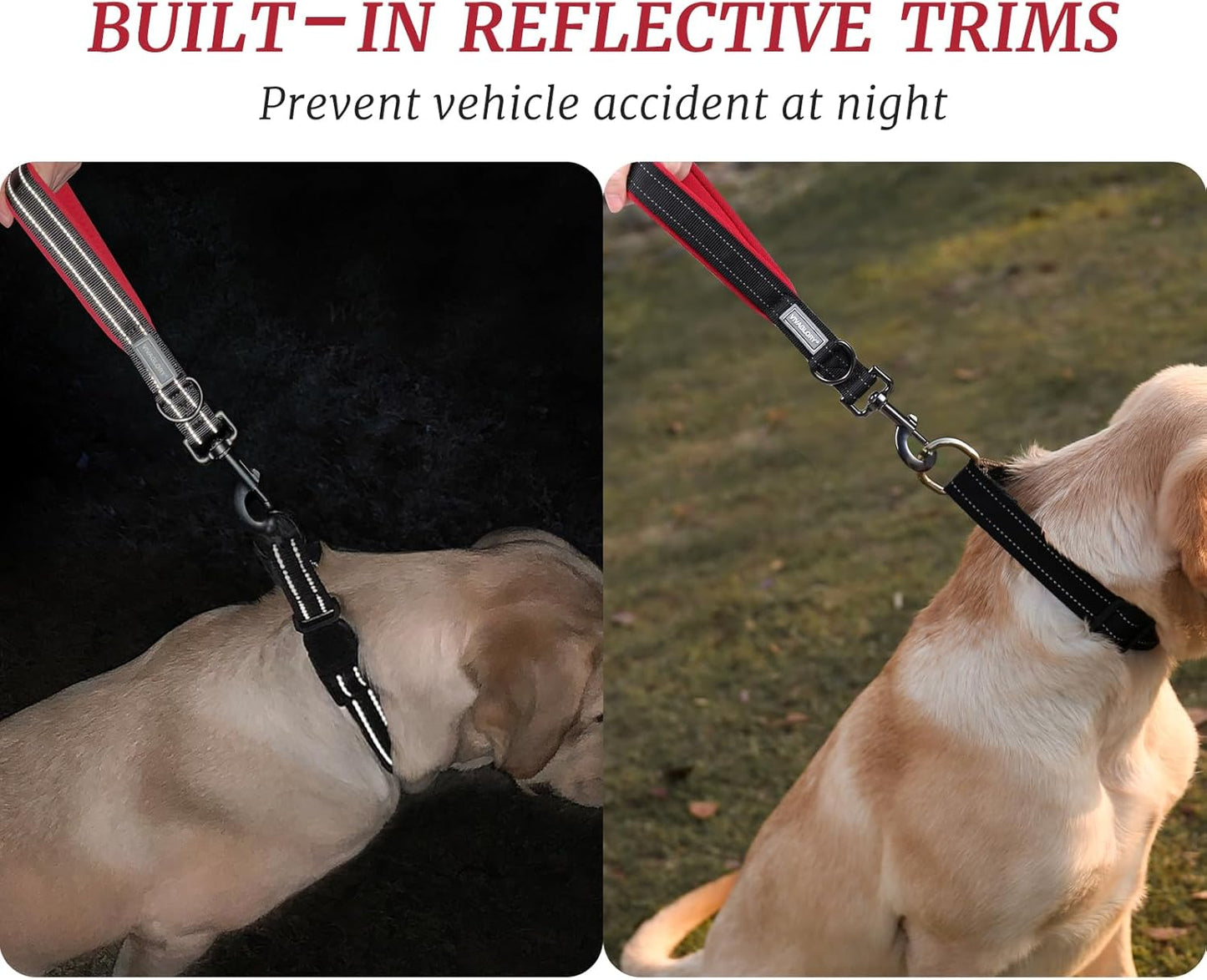 Short Dog Leash Closelyt Traffic Leash for Dog, 12In, Black/Red | with Soft Padded Handle for Walking & Training, Padded Neoprene Handle & Heavy Duty