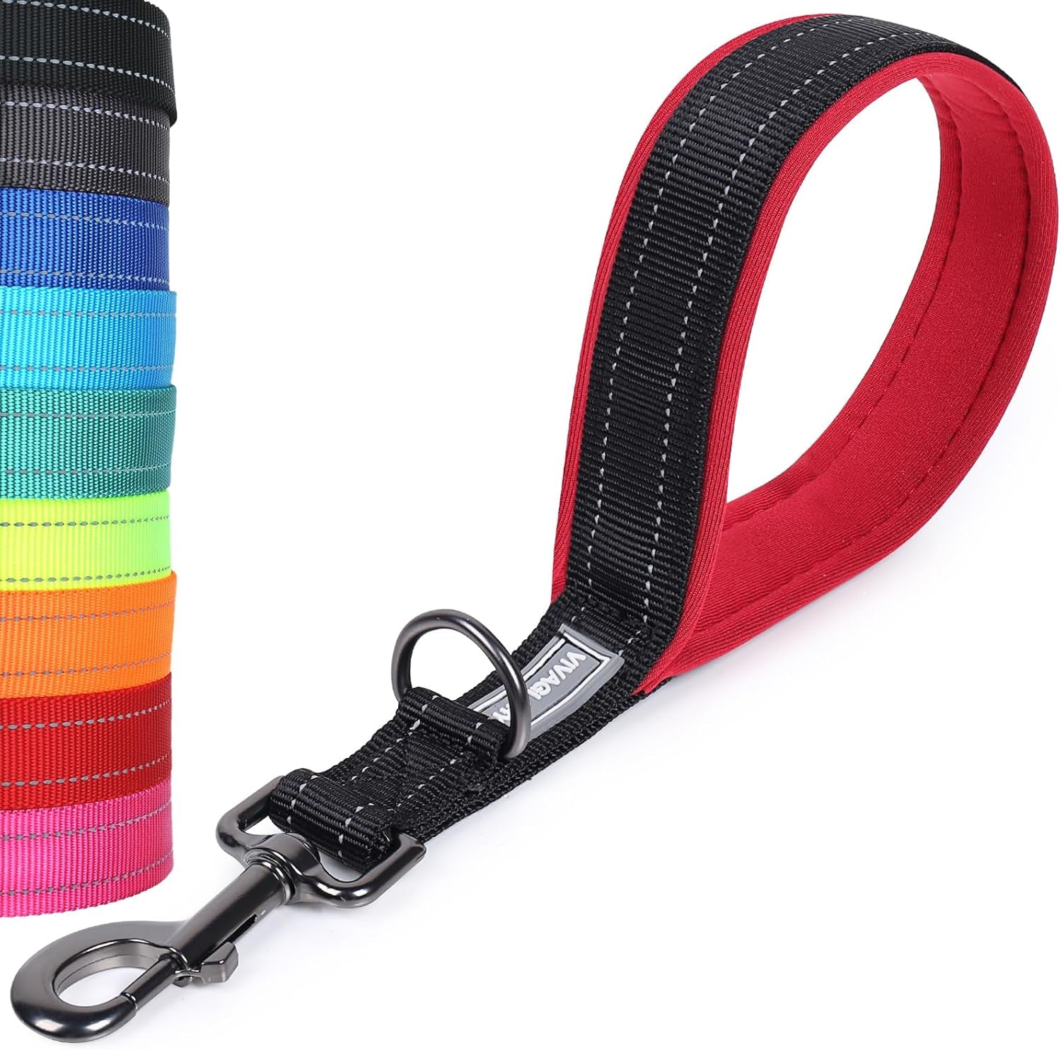 Short Dog Leash Closelyt Traffic Leash for Dog, 12In, Black/Red | with Soft Padded Handle for Walking & Training, Padded Neoprene Handle & Heavy Duty