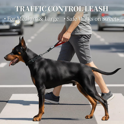 Short Dog Leash Closelyt Traffic Leash for Dog, 12In, Black/Red | with Soft Padded Handle for Walking & Training, Padded Neoprene Handle & Heavy Duty