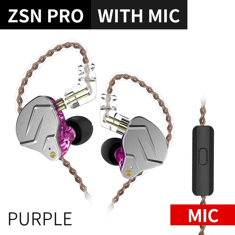 KZ ZSN PRO In Ear 1BA+1DD Hybrid Earphone HIFI Bass Sport Earbud Headsets KZ ZSNPRO