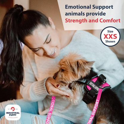 Emotional Support Vest Harness, Large 27-33 In, Pink | Durable and Adjustable Vest for Dog with Reflective Straps, Removable Patches, Handle & Leash Attachment, Travel & Daily Use