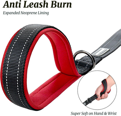 Short Dog Leash Closelyt Traffic Leash for Dog, 12In, Black/Red | with Soft Padded Handle for Walking & Training, Padded Neoprene Handle & Heavy Duty