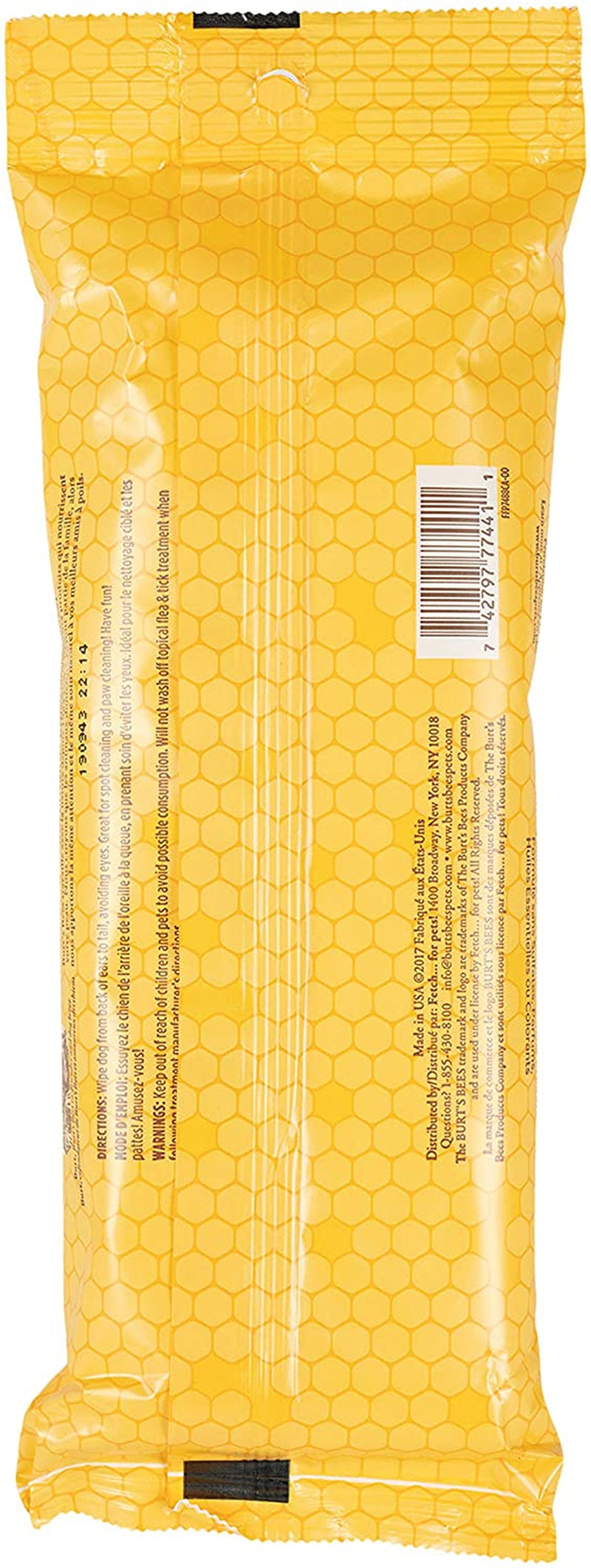 Burts Bees for Pets Honey Multipurpose Dog Grooming Wipes, 50 Count, 3-Pack | Honey Formula, Hypoallergenic Spot-Cleaning, Ph Balanced, Paws Face and Butt